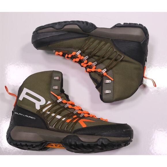 RLX Ralph Lauren X Abridge Ranger Hiking Boots Green Orange Men's US 9.5 - Picture 8 of 10